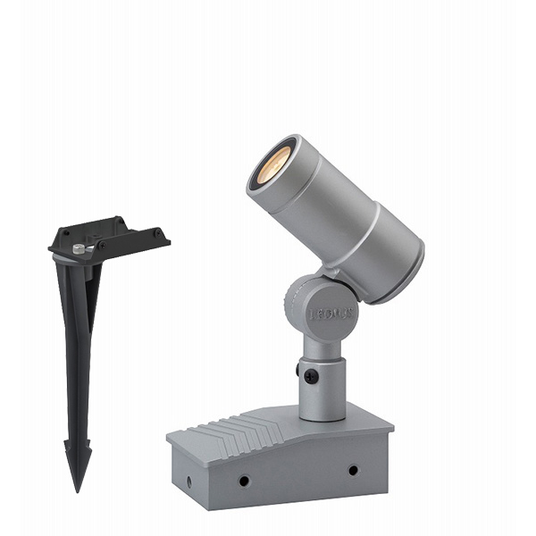 ガーデンアップライト オプティSスパイク付 中角 シルバー (電球色)