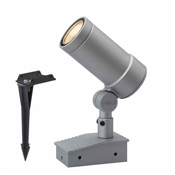 ガーデンアップライト オプティLスパイク付 中角 シルバー (電球色)