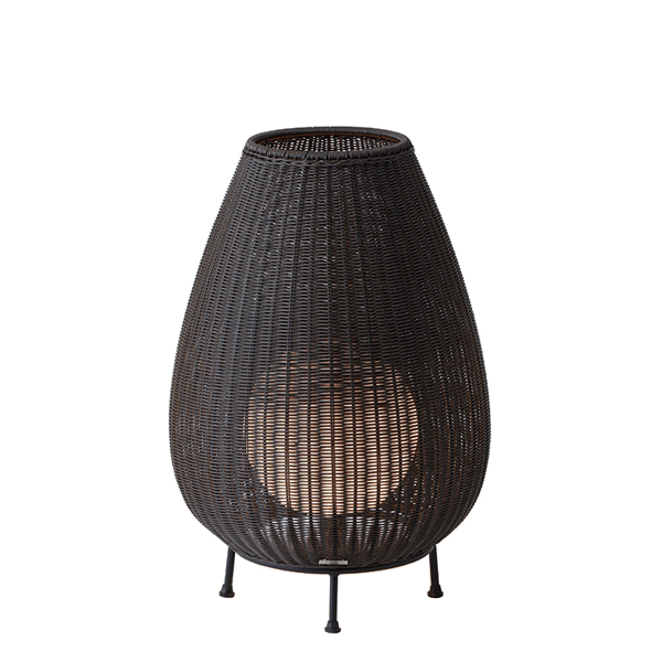 ラタンスタンドライト 1型 ローボルト ダークブラウン (電球色)