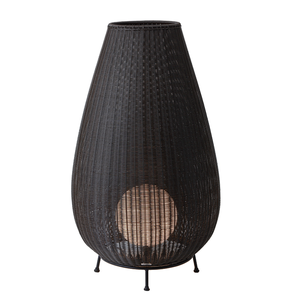 ラタンスタンドライト 2型 ローボルト ダークブラウン (電球色)