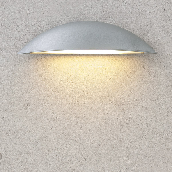 シンプルLED ウォールライト 5型 シルバーグレー (電球色)