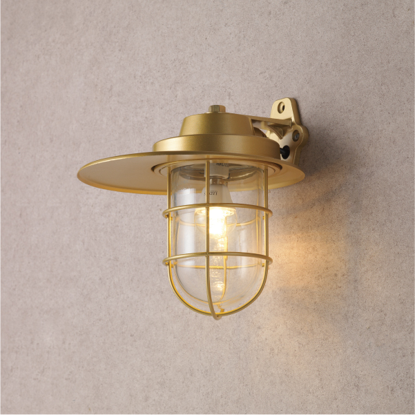 シンプルLED マリンライト ブラケットタイプ シェード付 シャインゴールド