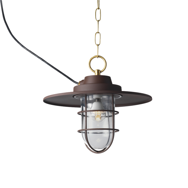 シンプルLED マリンライト ペンダントタイプ シェード付 セピアブラウン