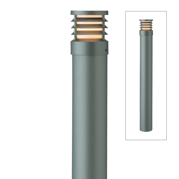 スタイルポールライト 15型 ルーバー スレートシルバー (電球色)