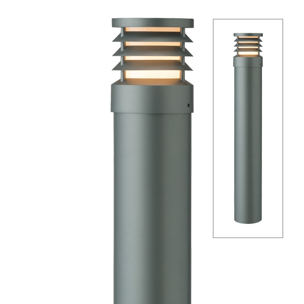 スタイルポールライト 19型 ルーバー スレートシルバー (電球色)