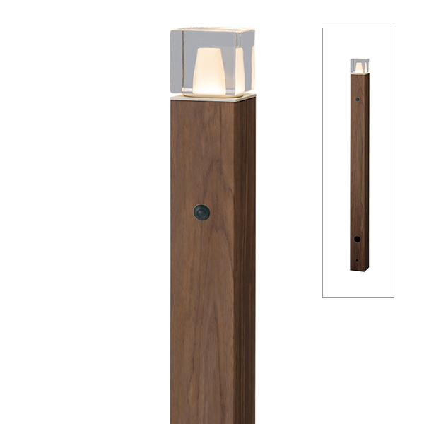 アートウッドポールライト13型 照度センサー付 ブラウンエボニー