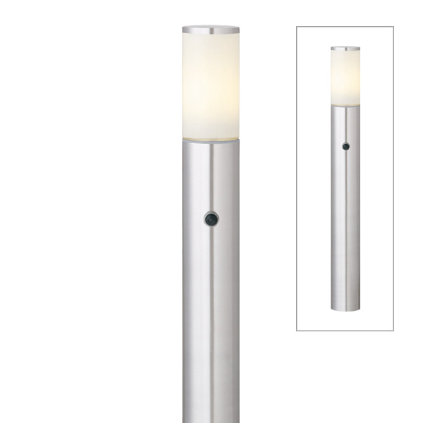 シンプルLEDポールライト 6型 4W ステンレス 照度センサー付