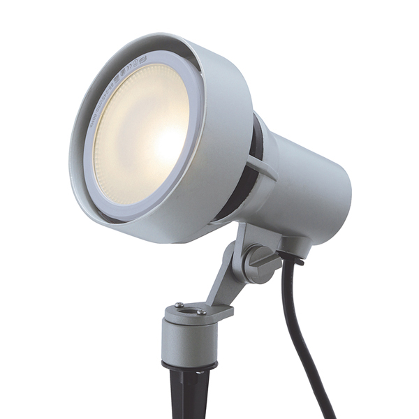 シンプルLEDスポットライト 3型 シルバーグレー 広角(電球色)