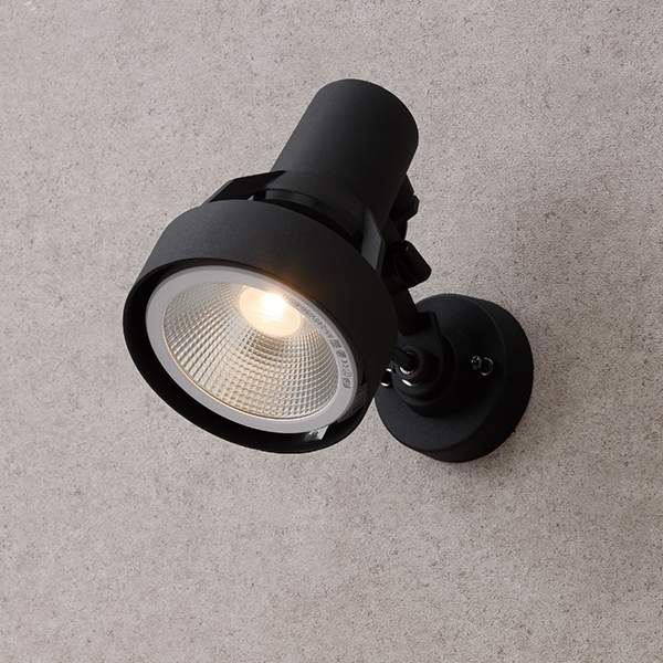 シンプルLEDスポットライト 3型 ブラック 中角 ブラケットタイプ (電球色)