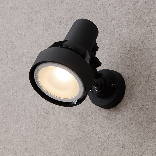 シンプルLEDスポットライト 3型 ブラック 広角 ブラケットタイプ (電球色)