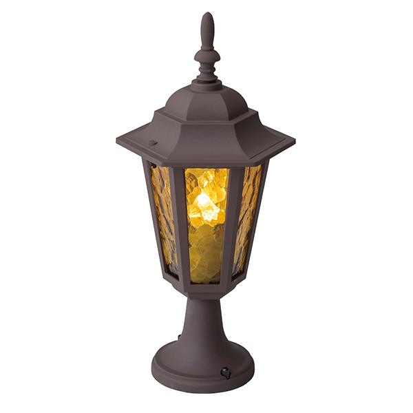 シンプルLED スタンドライト 2型 アンバーガラス ブラウン (電球色)