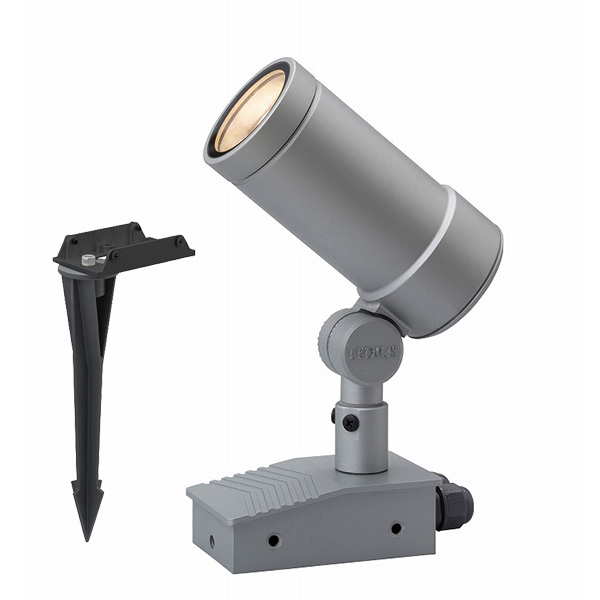 ガーデンアップライト オプティLスパイク付 100V 狭角 シルバー (電球色)