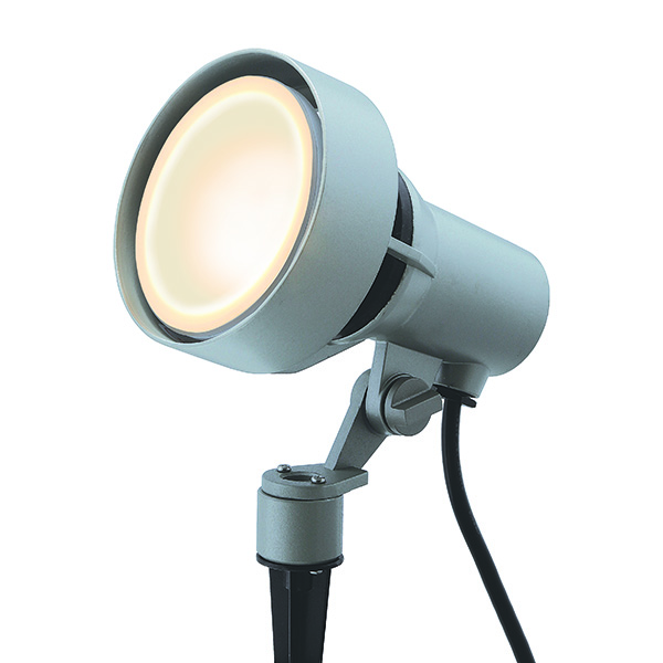 シンプルLEDスポットライト3型 シルバーシルバー 広角(電球色)