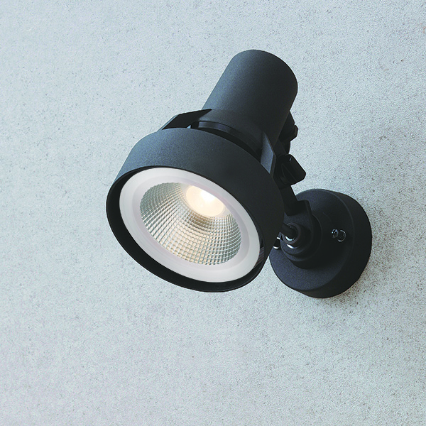 シンプルLEDスポットライト3型 ブラック 中角 (電球色) ブラケットタイプ
