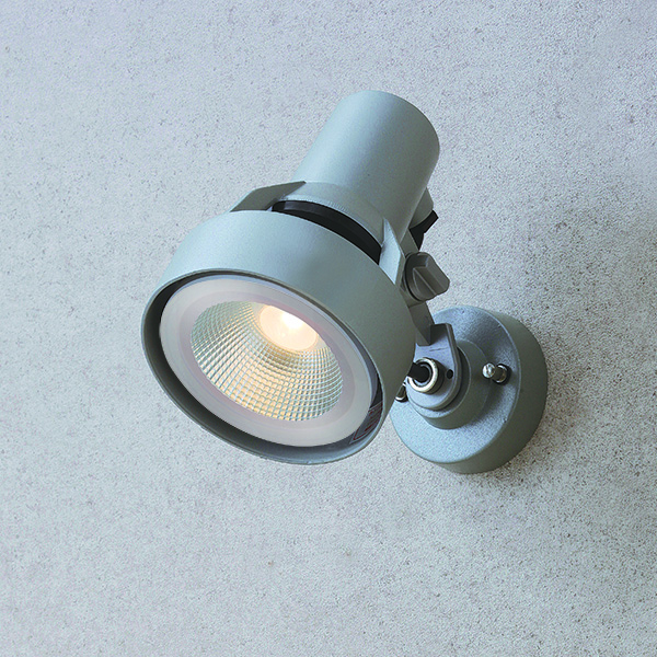 シンプルLEDスポットライト3型 Sシルバー 中角 (電球色) ブラケットタイプ