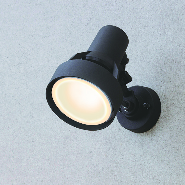 シンプルLEDスポットライト3型 ブラック 広角 (電球色) ブラケットタイプ