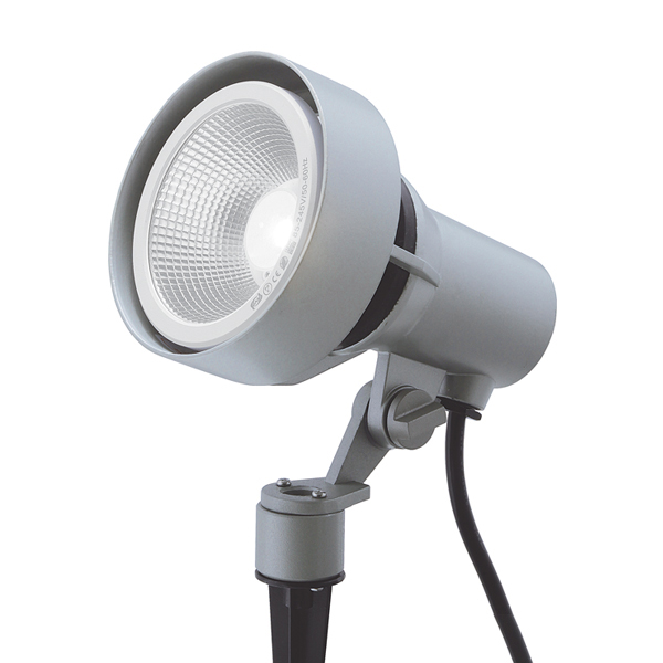 シンプルLEDスポットライト 3型 シルバーグレー 中角 (白)