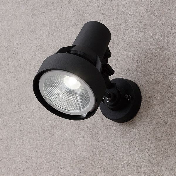 シンプルLEDスポットライト 3型 ブラック 中角 ブラケットタイプ (白)