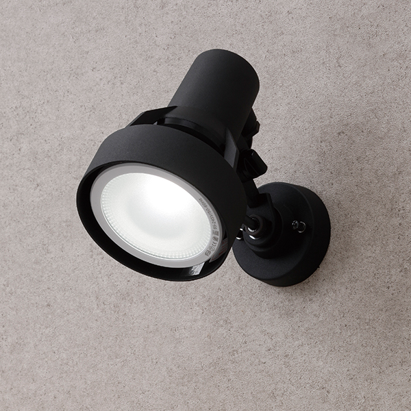 シンプルLEDスポットライト 3型 ブラック 広角 ブラケットタイプ (白)