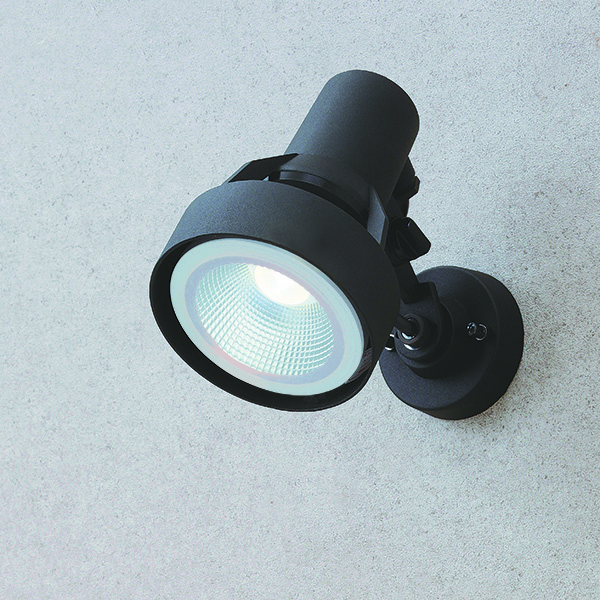 シンプルLEDスポットライト3型 ブラック 中角 (白) ブラケットタイプ