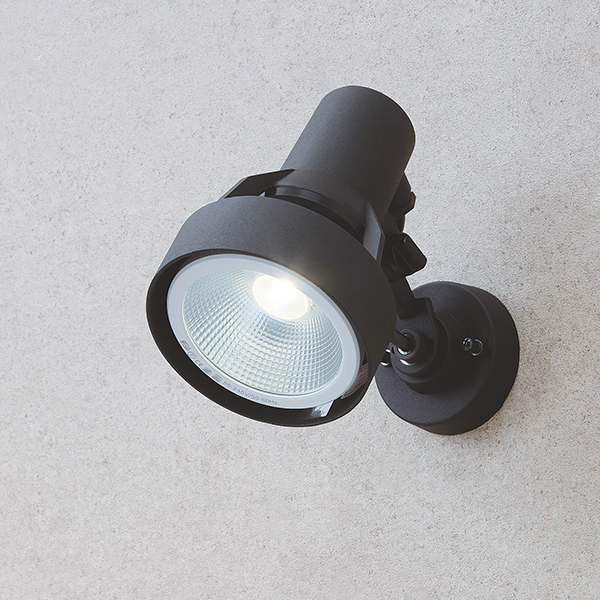 シンプルLEDスポットライト3型 中角 ブラック ブラケットタイプ （白）