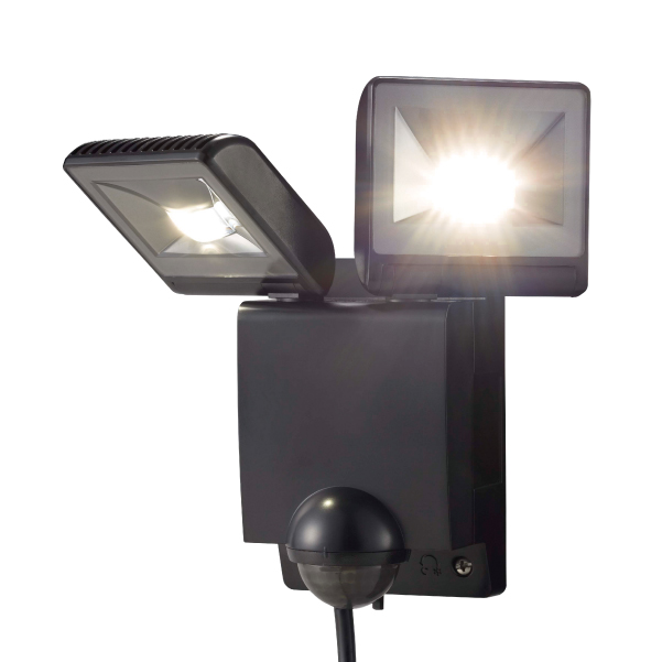 LED センサライト 4型 電球色 ブラック
