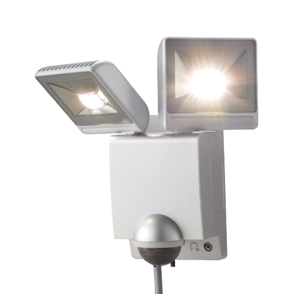 LED センサライト 4型 電球色 シルバー