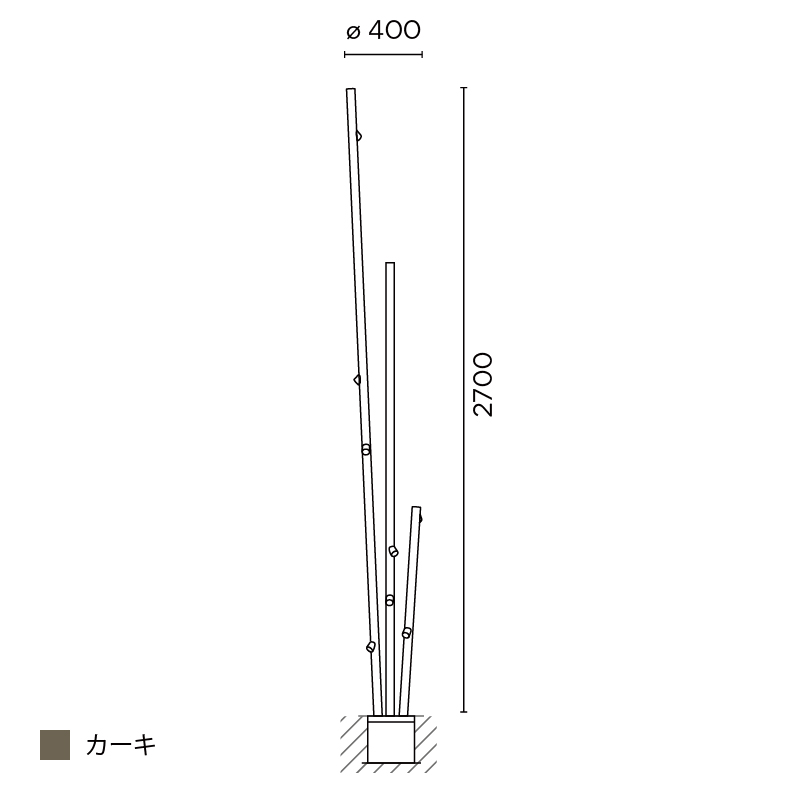 Bamboo フロア 3ピース 2700 カーキ