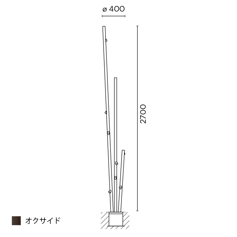 Bamboo フロア 3ピース 2700 オクサイド