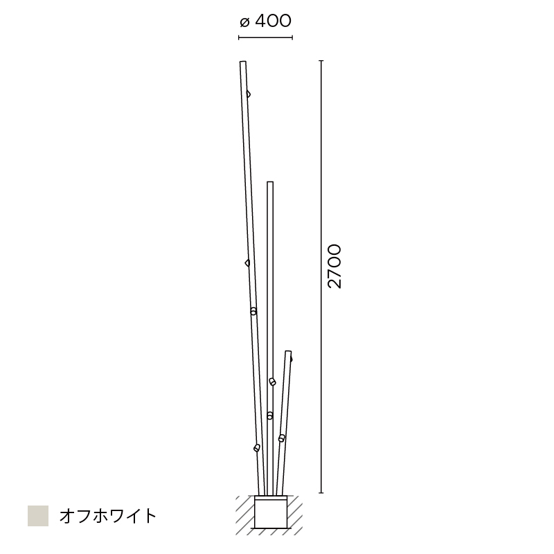 Bamboo フロア 3ピース 2700 オフホワイト