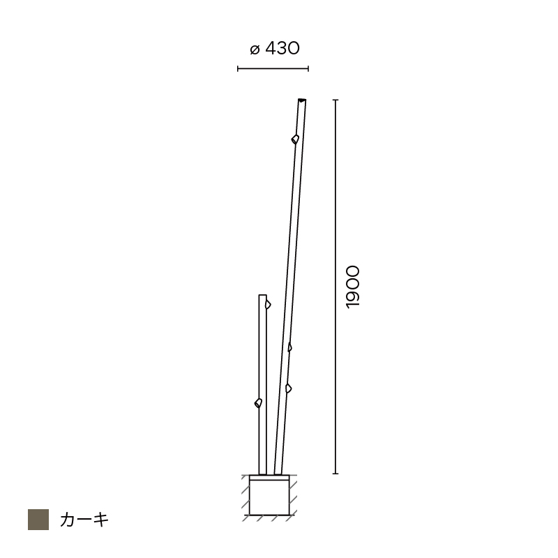 Bamboo フロア 2ピース 1900 カーキ