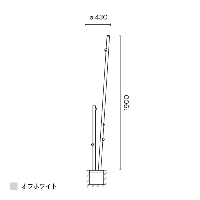 Bamboo フロア 2ピース 1900 オフホワイト