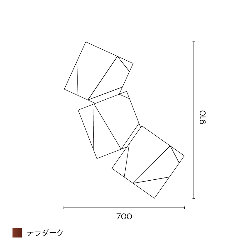 Origami ウォール 3ピース テラダーク