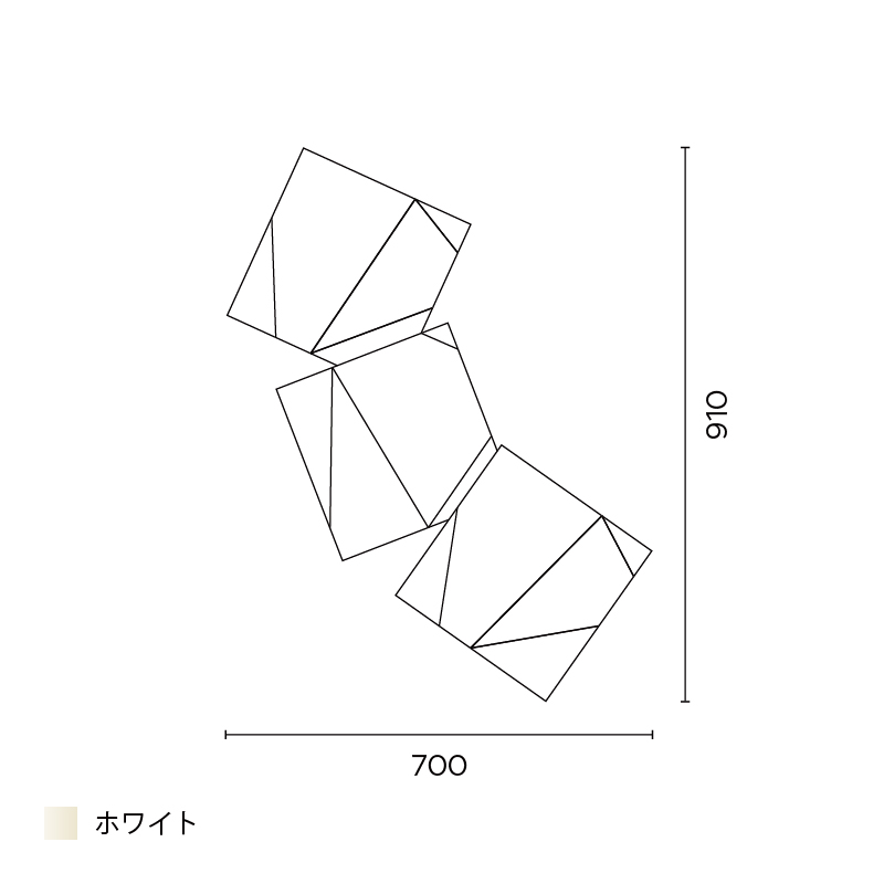 Origami ウォール 3ピース ホワイト