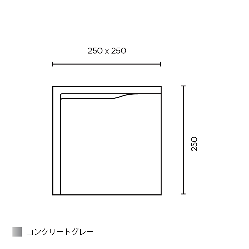 Empty フロア ショート 250 コンクリートグレー
