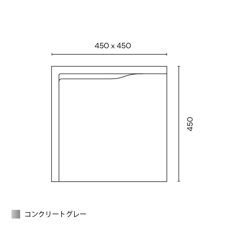 Empty フロア ショート 450 コンクリートグレー