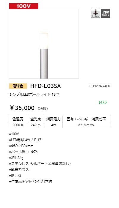 HFD-L03SA LEDIUS商品データベース