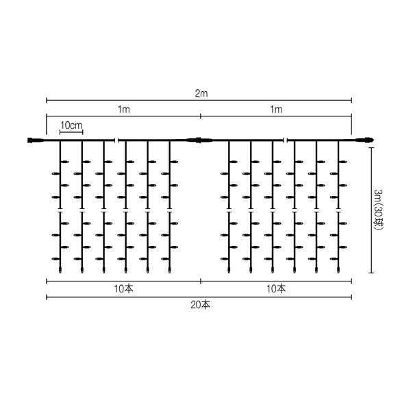 ドレイプライト 600-3m 透明コード (白)