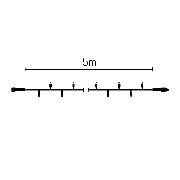 ストリングライト 50-5m 透明コード (電球色)