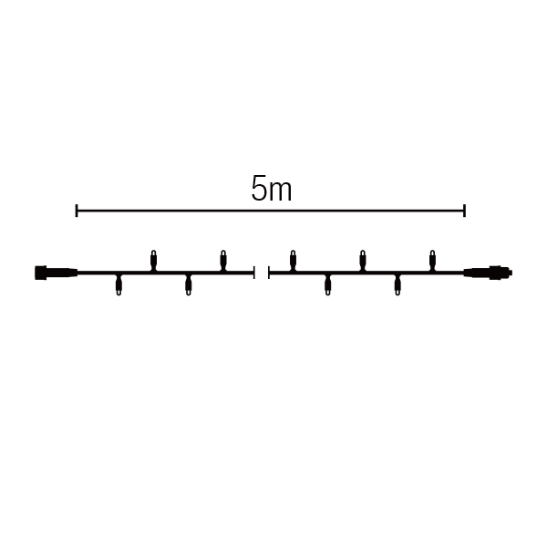 ストリングライト 50-5m 黒コード (青)