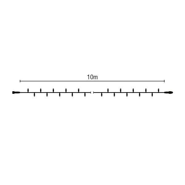 ストリングライト 100-10m 透明コード (赤)
