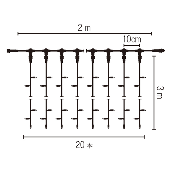 ドレイプライト600 透明コード (白)