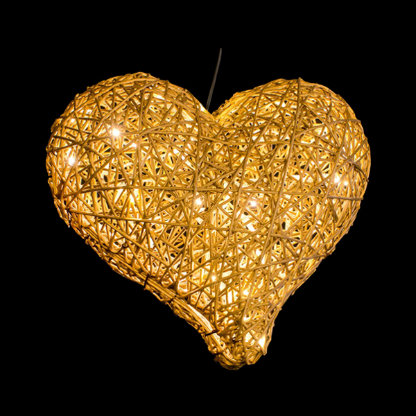 3Dオーガニックハート 大  (ライトブラウン)