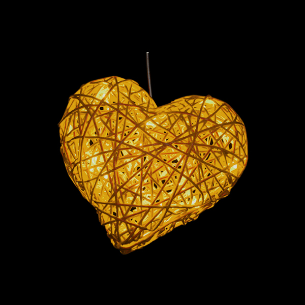 3Dオーガニックハート 小 (ライトブラウン)