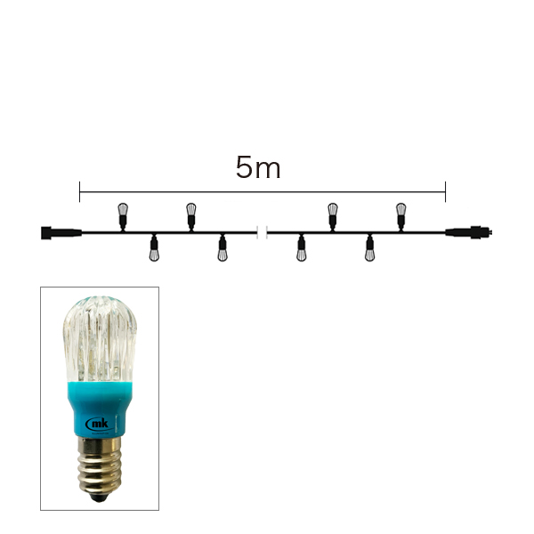 バルブストリングライト 10-5m 黒コード (青)