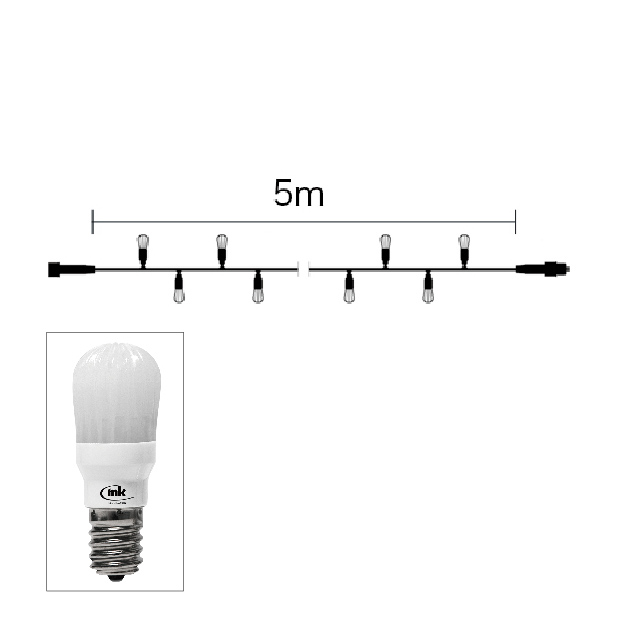 バルブストリングライト 10-5m 白コード (白フラッシュ)
